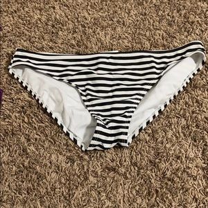 Black and white stripe bikini bottoms